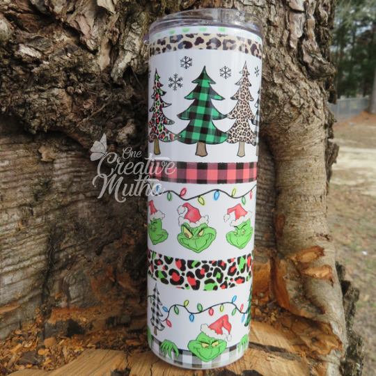 Striped Grinch with Trees